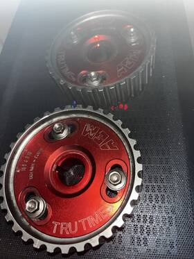 23-802bk Aem Electronics 2 X2 Red Adjustable Cam Gears B18a1 B18b1 B18c1 B16a2 B20b B20z H23 Pair Set