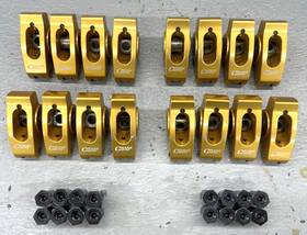 10758-16 Crane Cams 1.6 Ratio Narrow Body Self Aligning 3/8 Inch Stud Gold Race Roller Rocker Arms
