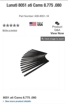 8051 Lunati Pushrods Less Than An Hour Ran