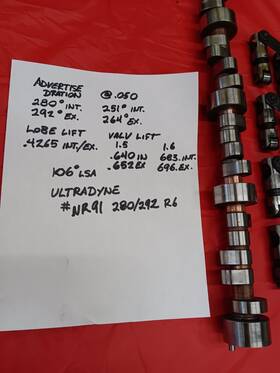 Nr91-280 Ultradyne/ Schneider 292-r6 Solid Roller Camshaft/lifters Sbc Nr91-280 Ultradyne/ Schneider 292-r6 Solid Roller Camshaft/lifters Sbc