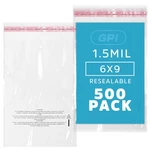 Gpi - Pack Of 500 6" X 9" Clear Self Seal Poly Bags 1.5 Mil Small,. Fixed Price $34.99.