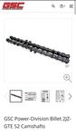 Gsc Power Division 7030S2 Billet Camshaft Set For Toyota Supra 2JZ-GTE. Fixed Price $699.99.