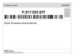 Genuine Bmw Chain Tensioner And Guide 11-31-7-592-877 New. Fixed Price $71.95.