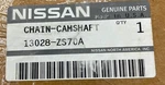 Nissan Genuine Parts 13028-ZS70A Camshaft Chain, Timing 13028ZS70A. Fixed Price $88.72.