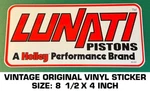 Lunati Pistons Vintage Original Vinyl Decal Sticker-drag-nascar-racing-holley. Fixed Price $9.34.