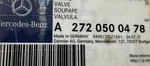 Genuine Mercedes-benz Valve 272-050-04-78. Fixed Price $49.00.